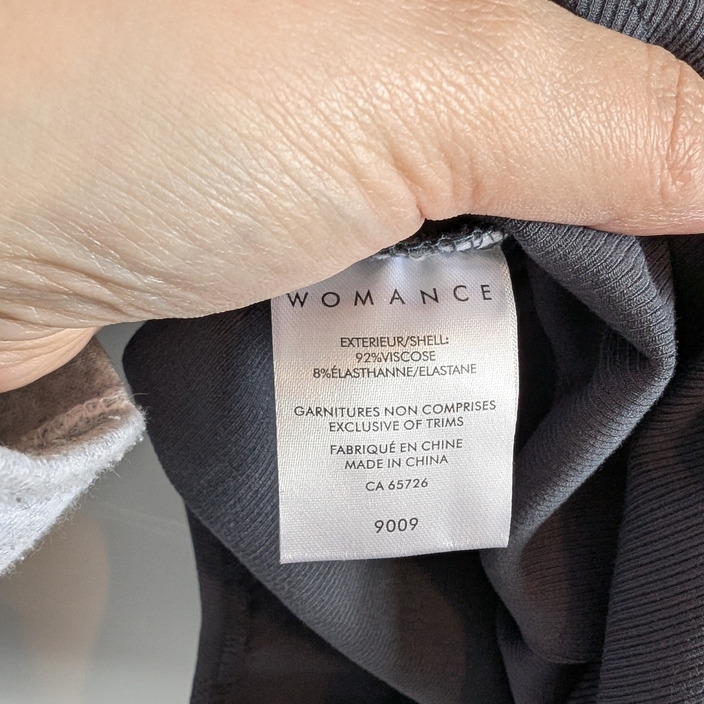 Womance/Gray Long Sleeve Bodysuit Sz L - Picture 4 of 5